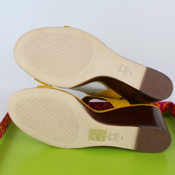 NEW Tory Burch Mini Benton Wedged Suede Sandals - Picture 14 of 16